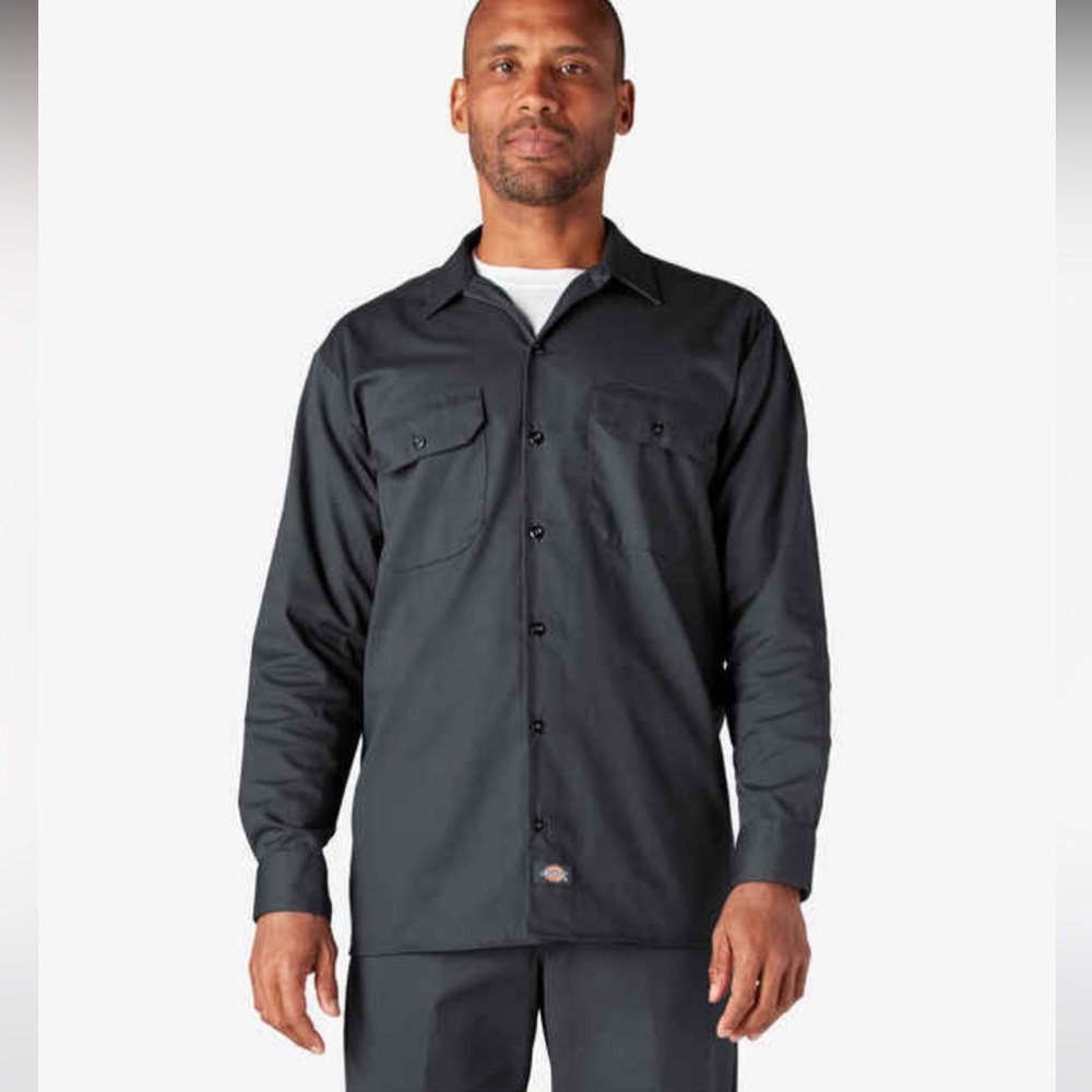 Dickies Charcoal Grey Long Sleeve Work Shirt